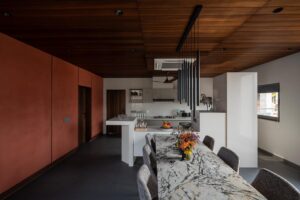 Dinning table with proper sitting of family